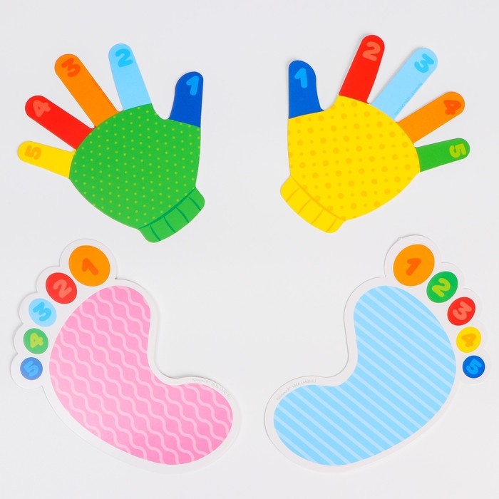 Развивающий игровой набор «Ладошки и ножки» 16 карточек+Задания, Крошка Я Развивающий игровой набор «Ладошки и ножки» 16 карточек+Задания, Крошка Я