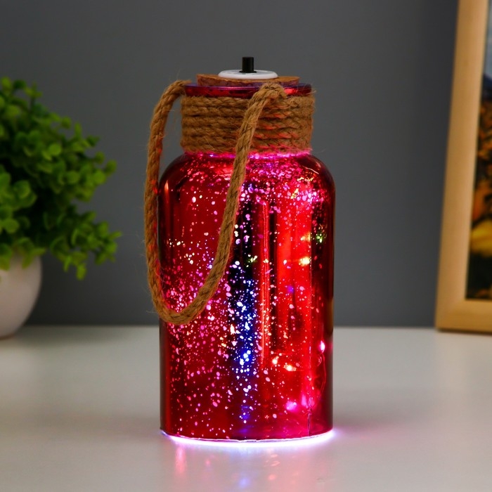 Ночник Ночник "Ласси" LED от батареек красный 8х8х17 см RISALUX