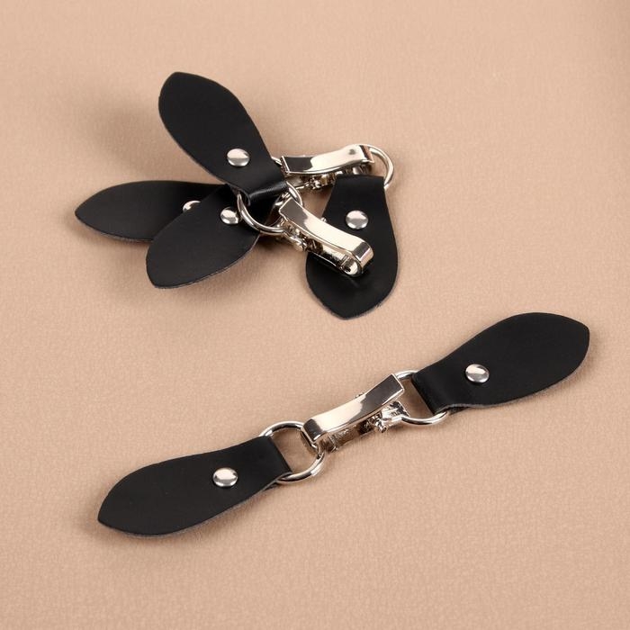 Застёжка-клевант 15,5 × 3 см, 3 шт, цвет чёрный/серебряный Застёжка-клевант 15,5 × 3 см, 3 шт, цвет чёрный/серебряный