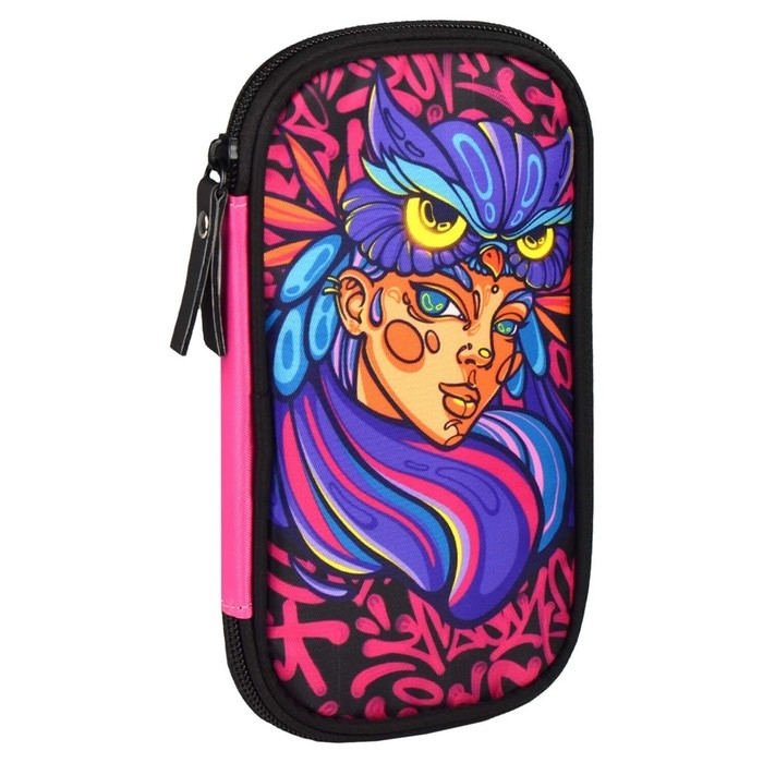 Пенал 1 секция 110 х 200 мм, текстильный, Феникс Пенал 1 секция 110 х 200 мм, текстильный, Феникс "Девушка сова"