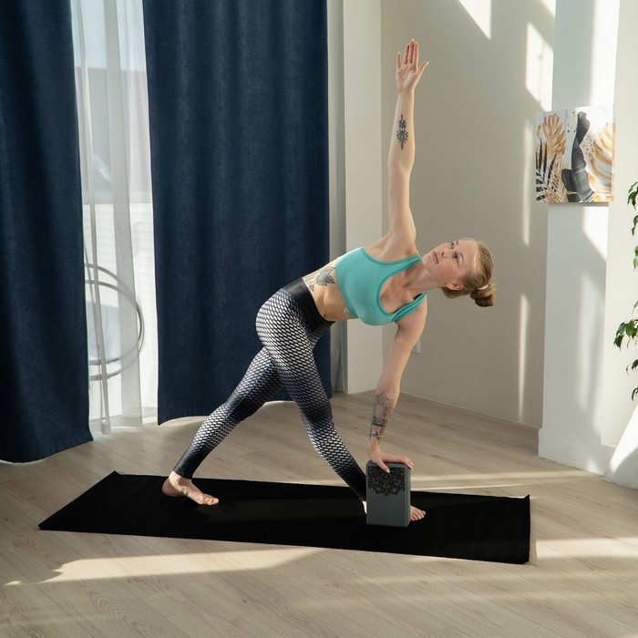 Блок для йоги Sangh, 23×15×8 см, цвет серый Блок для йоги Sangh, 23×15×8 см, цвет серый