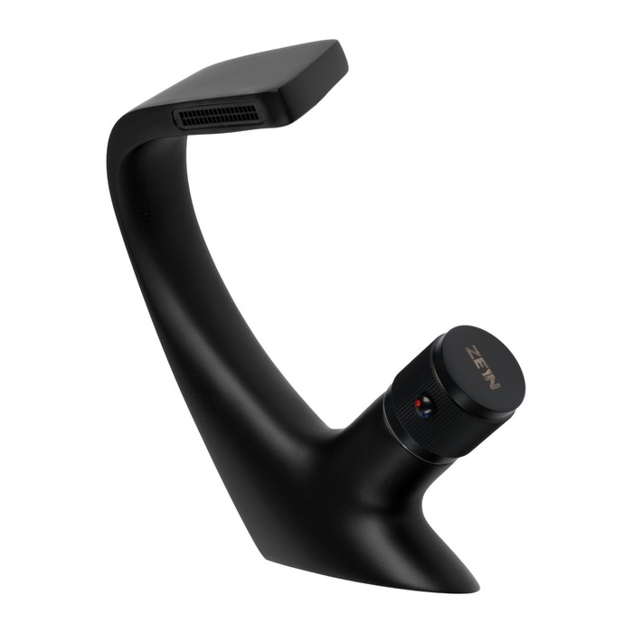 Смеситель для раковины ZEIN Z3877, однорычажный, интерьерный, высота 16 см, латунь, черный Смеситель для раковины ZEIN Z3877, однорычажный, интерьерный, высота 16 см, латунь, черный