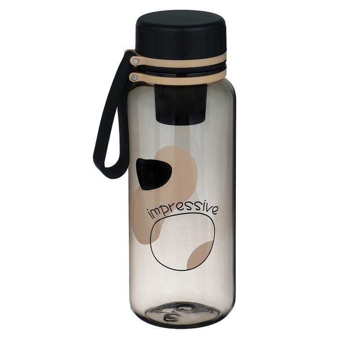 Бутылка для воды, 600 мл, 20 х 7 см, с ситом, коричневая Бутылка для воды, 600 мл, 20 х 7 см, с ситом, коричневая