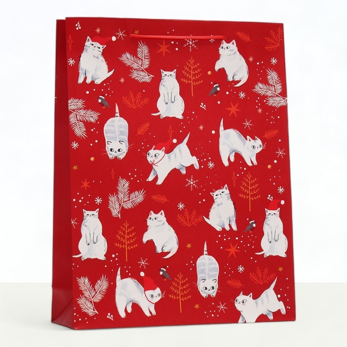 Новый год. Пакет подарочный "Каникулы", 33 х 42,5 х 10 см.