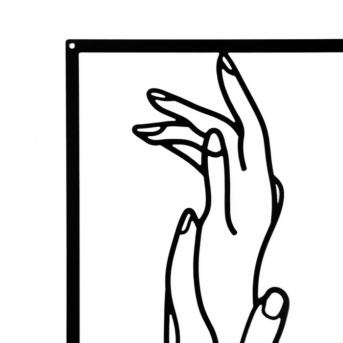 Панно интерьерное металл  Панно интерьерное металл "Женские руки" чёрное 30х45 см
