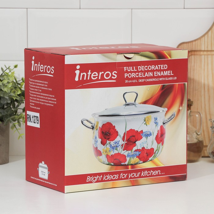 Кастрюля эмалированная «Пион», 4 л, индукция Кастрюля эмалированная «Пион», 4 л, индукция