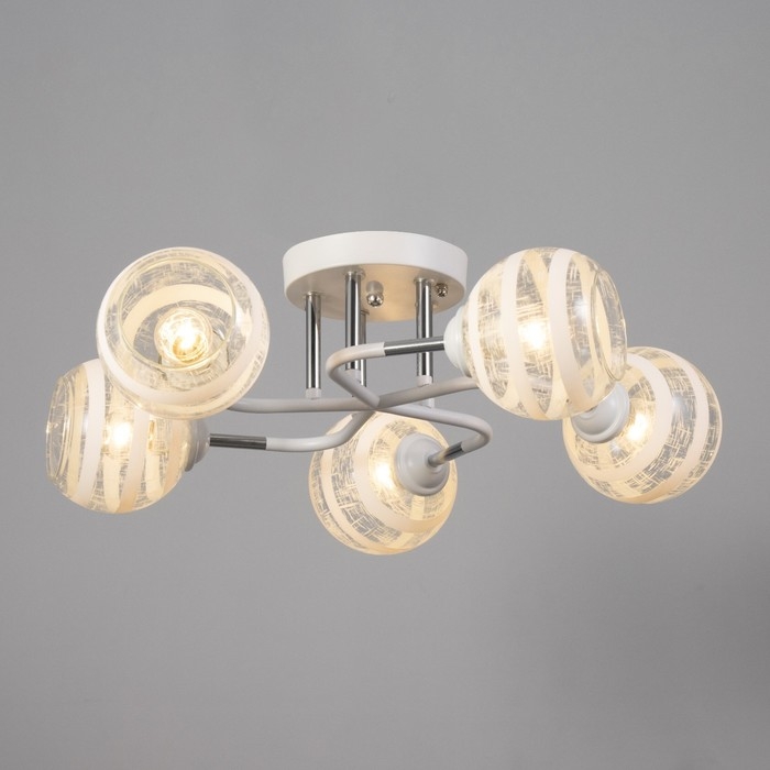 Люстра Люстра "Офелия" 5хЕ27 40Вт бело-хромовый 60х60х27 см BayerLux