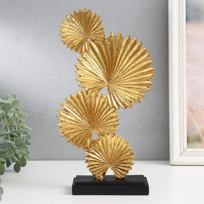 Сувенир полистоун  Сувенир полистоун "Листья веерной пальмы" золото 6,3х17х30,5 см