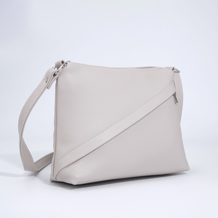 Сумка кросс-боди на молнии, цвет серо-бежевый Сумка кросс-боди на молнии, цвет серо-бежевый