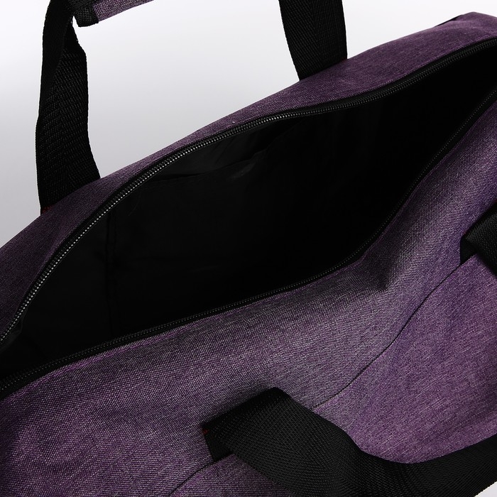 Сумка спортивная на молнии, боковой карман/сетка, регулируемый ремень, средний размер, цвет фиолетовый
