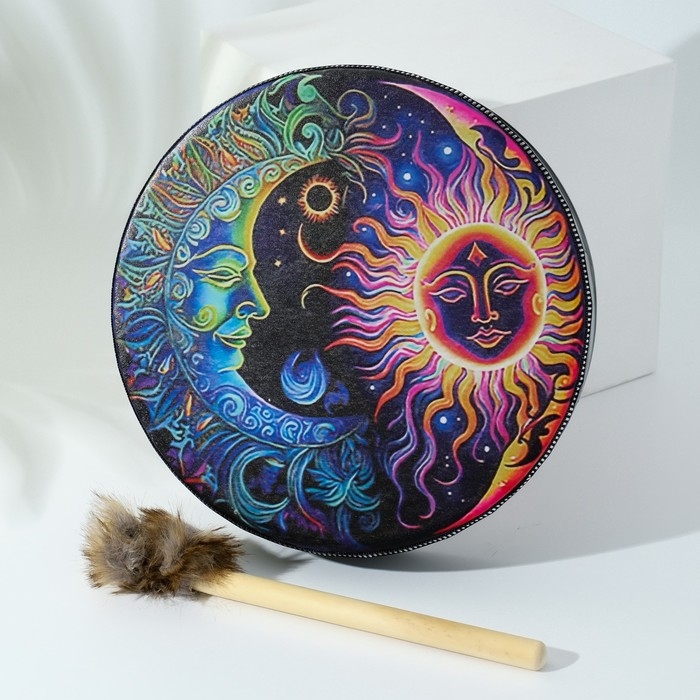Шаманский бубен Шаманский бубен "Солнце и луна" с колотушкой 5х25х25 см