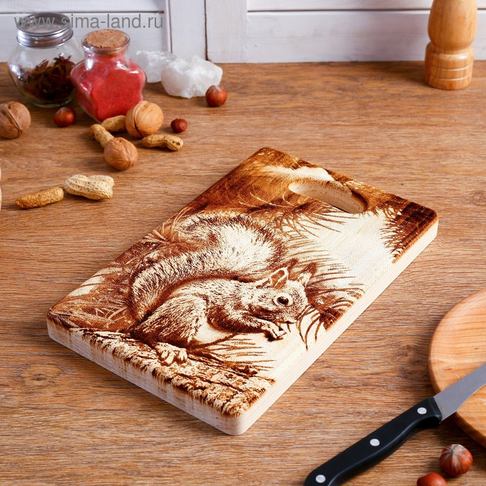 Доска из массива кедра «Бельчонок», прямоугольная, 18 × 28 см Доска из массива кедра «Бельчонок», прямоугольная, 18 × 28 см