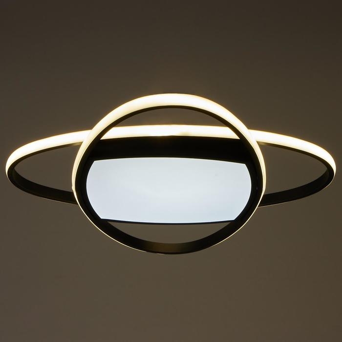 Люстра с ПДУ 1221/1BK LED 90Вт 3000-6000К черный 50х50х9 см BayerLux