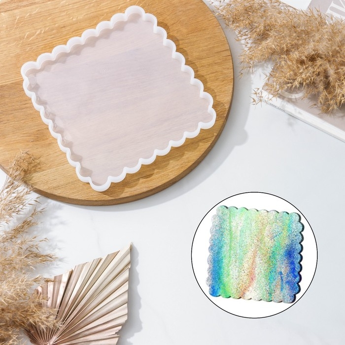 Молд Доляна &laquo;Блоссом. Квадрат&raquo;, силикон, 19,5&times;19,5&times;1,1 см, прозрачный