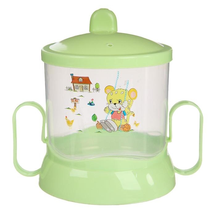 Набор детской посуды, 4 предмета: миска, ложка, вилка, поильник с твёрдым носиком 200 мл, цвета МИКС Набор детской посуды, 4 предмета: миска, ложка, вилка, поильник с твёрдым носиком 200 мл, цвета МИКС