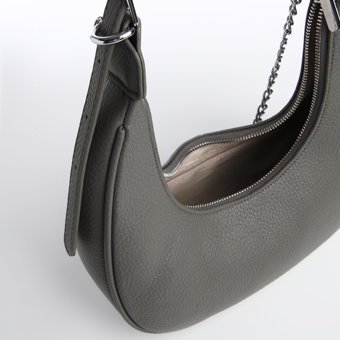 Сумка женская хобо на молнии TEXTURA, средний размер, цвет серый Сумка женская хобо на молнии TEXTURA, средний размер, цвет серый