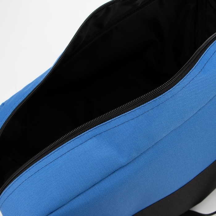 Сумка спортивная на молнии, длинный ремень, маленький размер, цвет чёрный/синий Сумка спортивная на молнии, длинный ремень, маленький размер, цвет чёрный/синий