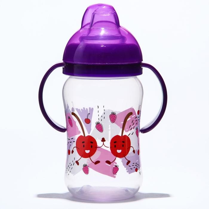 Поильник - непроливайка детский с мягким носиком «Фрукты», 270 мл., с ручками, цвет МИКС Поильник - непроливайка детский с мягким носиком «Фрукты», 270 мл., с ручками, цвет МИКС
