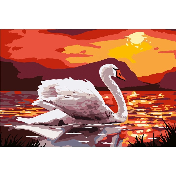 Алмазная мозаика с полным заполнением на холсте «Лебедь», 20 х 30 см Алмазная мозаика с полным заполнением на холсте «Лебедь», 20 х 30 см