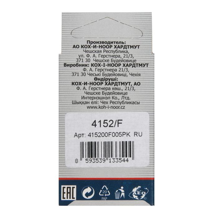 Грифели для механических карандашей 0.5 мм, Koh-I-Noor 4152 F, 12 штук, в футляре Грифели для механических карандашей 0.5 мм, Koh-I-Noor 4152 F, 12 штук, в футляре