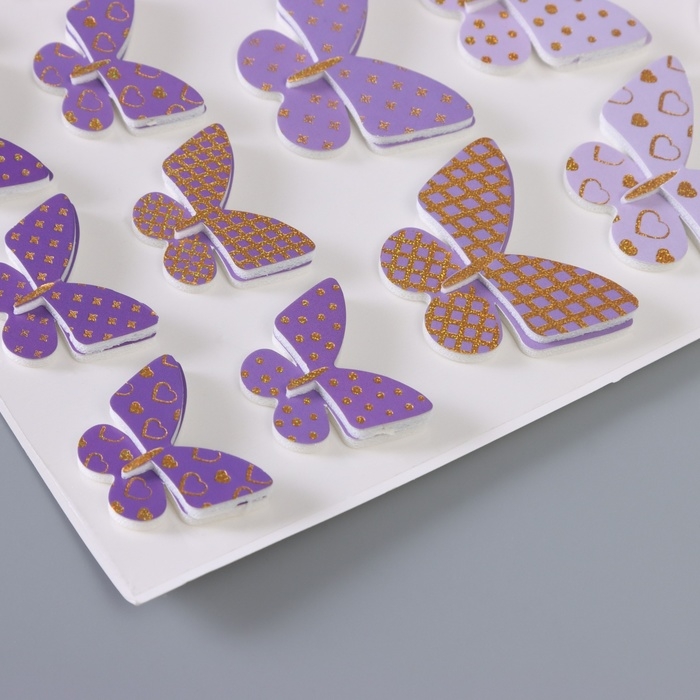 Наклейка интерьерная PVC  Наклейка интерьерная PVC "Рой бабочек" сиреневая 26х15,5 см