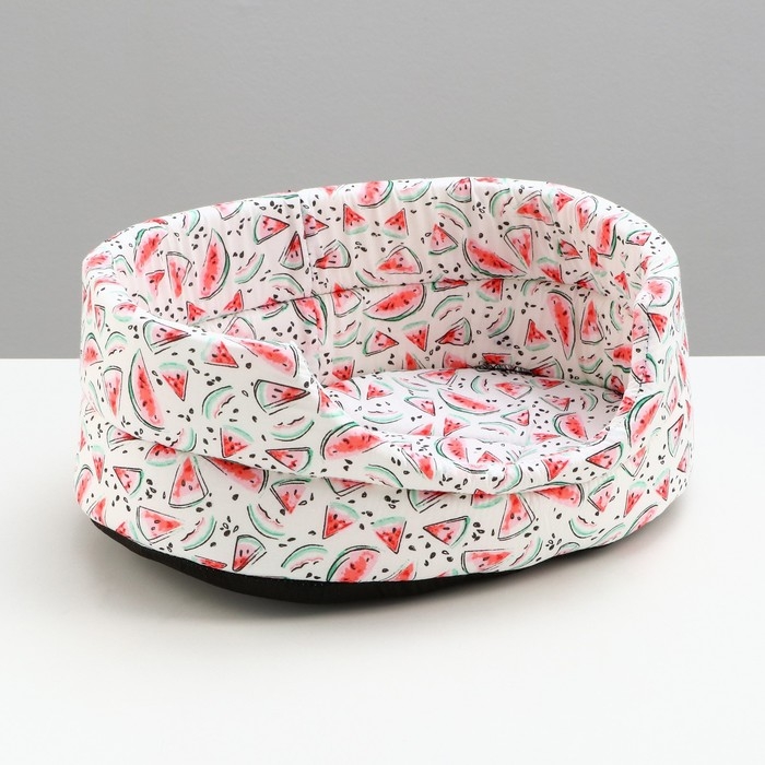 Лежанка поплин PerseiLine ЛЕ-2 №2 43 х 30 х 16  Лежанка поплин PerseiLine ЛЕ-2 №2 43 х 30 х 16 "Арбузы", белый