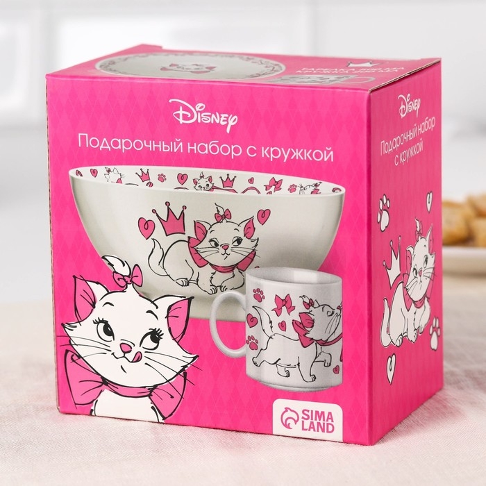 Набор детской посуды, 2 предмета: салатник, кружка Набор детской посуды, 2 предмета: салатник, кружка "Кошечка Мари", Коты Аристократы