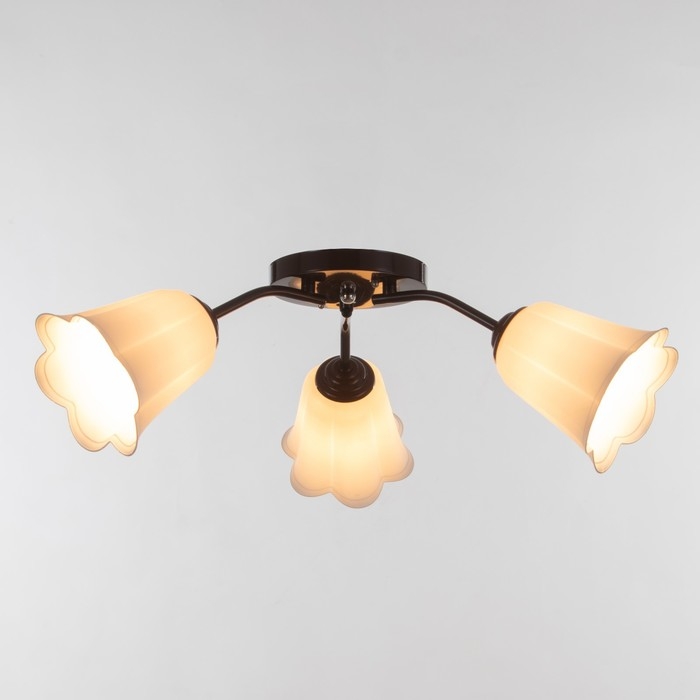 Люстра Люстра "Онлайн" (цветок) 3х15Вт Е27 МОДЕЛЬ: BR 00217 венге/белый
