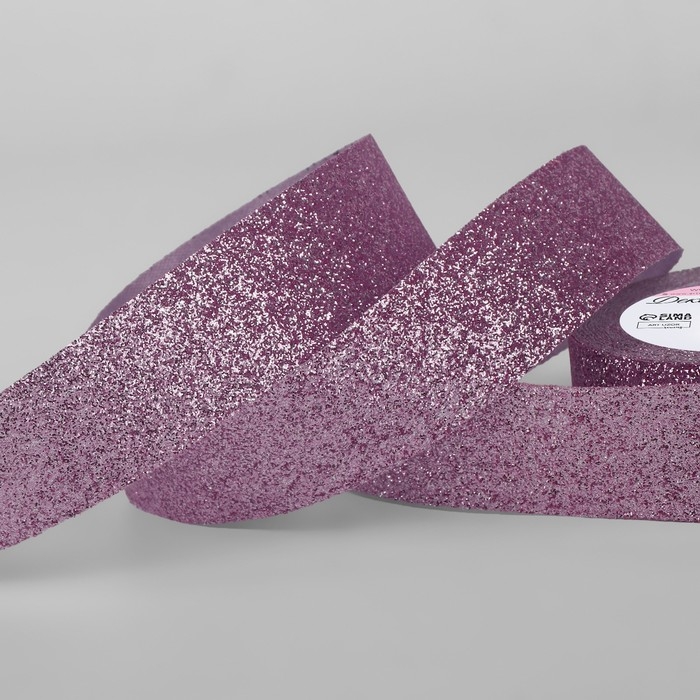 Лента декоративная «Блёстки», 25 мм × 9,1 ± 0,5 м, цвет сиреневый Лента декоративная «Блёстки», 25 мм × 9,1 ± 0,5 м, цвет сиреневый