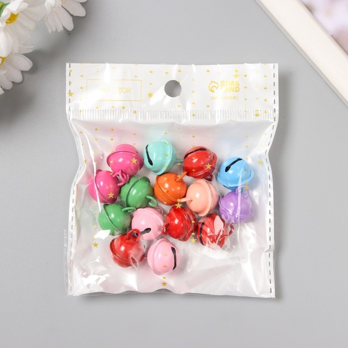 Набор декора для творчества металл Набор декора для творчества металл "Бубенцы" цветные набор 15 шт 2х1,7х1 см