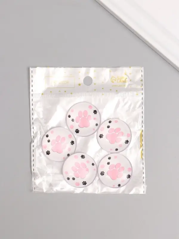 Кабошон стекло для творчества Кабошон стекло для творчества "Круг. Следы кошки" 3х3 см