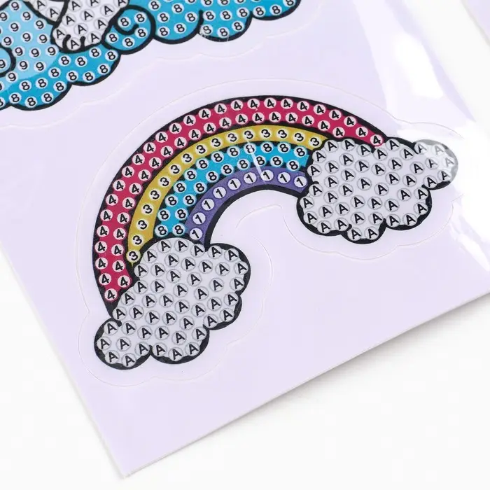 Алмазная мозаика 4в1 для детей. Создание стикеров, магнитов, брелоков и картины &laquo;Сказочные Единорожки&raquo;, набор для творчества