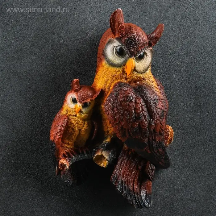 Садовая фигура из полистоуна &laquo;Две совы&raquo;, подвесная, 31&times;20&times;8 см