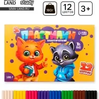 Пластилин 12 цветов, 180 г
