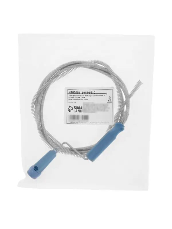 Трос сантехнический ZEIN engr, оцинкованный, с ручкой, d=5 мм, L=2 м