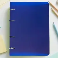 Тетрадь на кольцах Calligrata A5, 80 листов, в клетку, пластиковая обложка, блок офсет, синяя