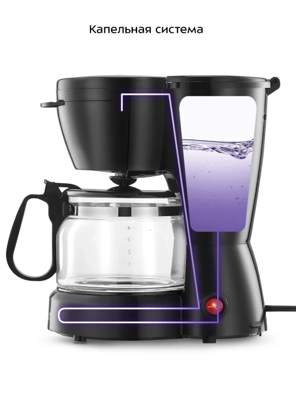 Кофеварка капельная электрическая КТ-7487 - 550 Вт - 0.75 л Кофеварка капельная электрическая КТ-7487 - 550 Вт - 0.75 л