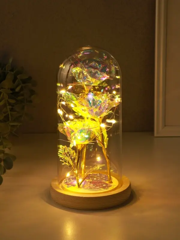 Сувенир свет Сувенир свет "3 розы в колбе" LED 3хААА серебристый 11х11х22 см