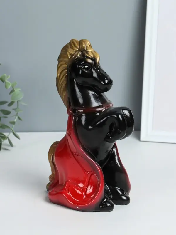 Копилка "Лошадка с попоном" высота 25 см, черный