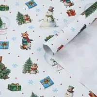 Упаковочная бумага на новый год крафтовая &laquo;Новогоднее настроение&raquo;, 70&times;100 см