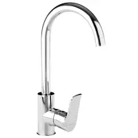 Смеситель для кухни Accoona A4512, однорычажный, с гайкой, хром