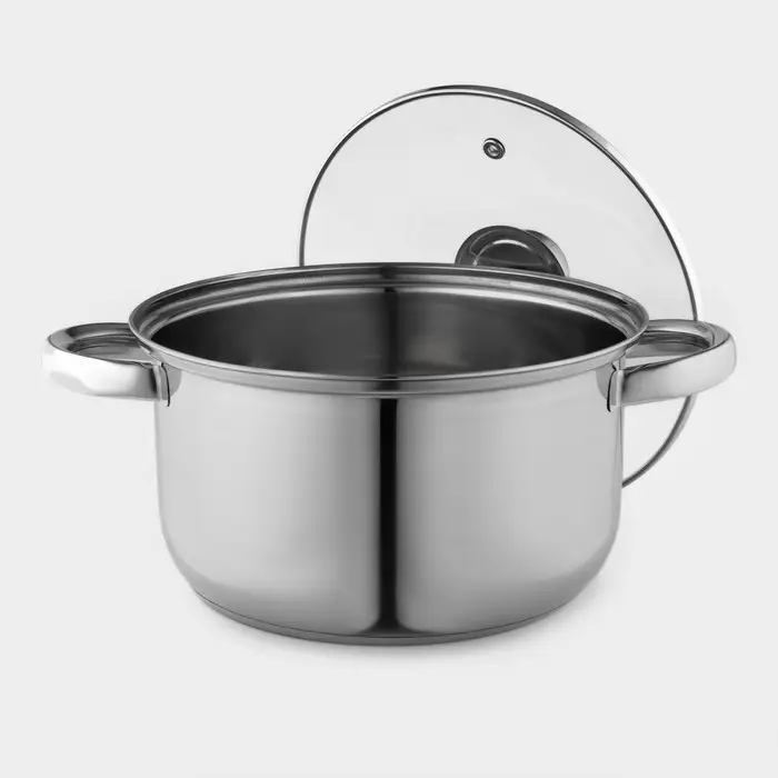 Кастрюля Доляна «Классика», 3 л, d=20 см, с крышкой, капсульное дно, нержавеющая сталь, хромированная Кастрюля Доляна «Классика», 3 л, d=20 см, с крышкой, капсульное дно, нержавеющая сталь, хромированная