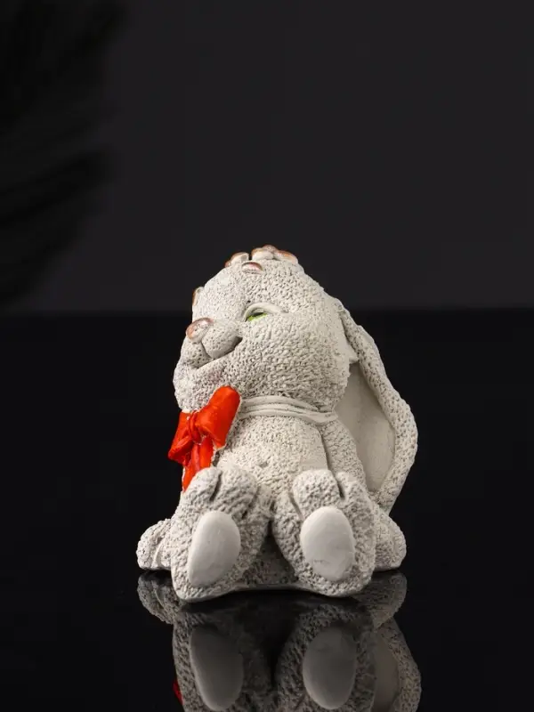 Фигура Фигура "Кролик с бантом" 7 см, серый