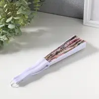 Веер складной &laquo;Бабочки, цветы и старые газеты&raquo;, 22.5 см