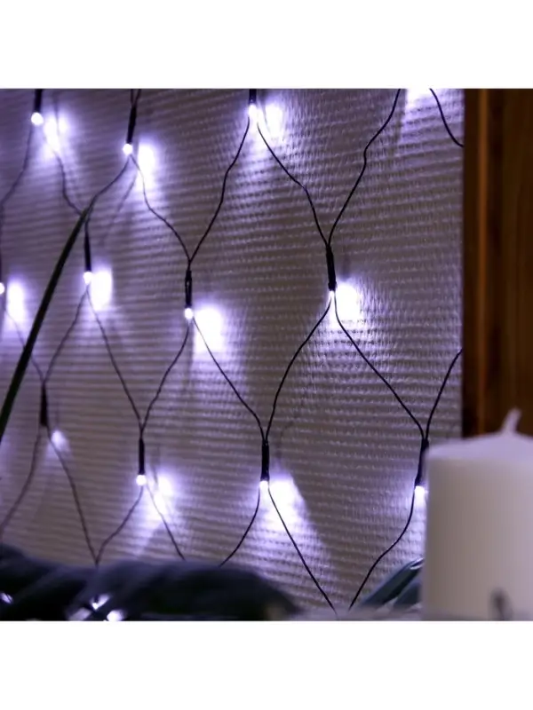 Гирлянда &laquo;Сеть&raquo; 2&times;2 м, IP20, тёмная нить, 224 LED, 8 режимов, 220 В, свечение белое