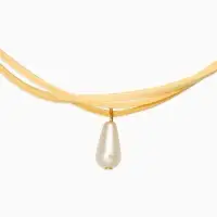 Чокер &laquo;Капля&raquo; жемчужная на шнурке, цвет бело-молочный в золоте, L=134 см