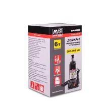 Домкрат гидравлический AVS HJ-B6000, 6т, 200-405мм. с клапаном (сумка, ремкомплект)