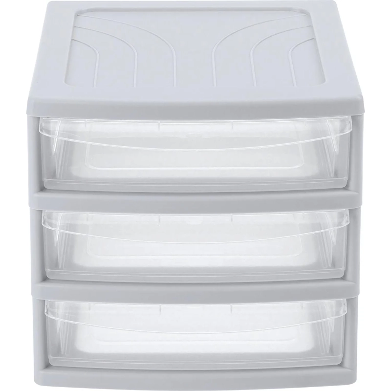 Бокс с выдвижными лотками А6 175х186х214мм 3выдв.отд, светло-сер. 433224030