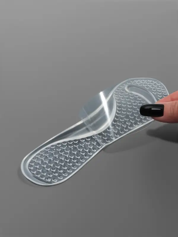 Полустельки для обуви, с супинатором, амортизирующие, массажные, на клеевой основе, 20.5&times;7.5 см, пара, прозрачные
