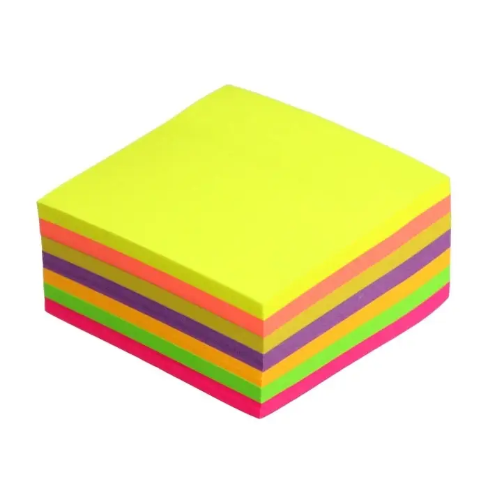 Блок с липким краем, 51&times;51 мм, 250 листов, 7 цветов пастельные+флуоресцентные
